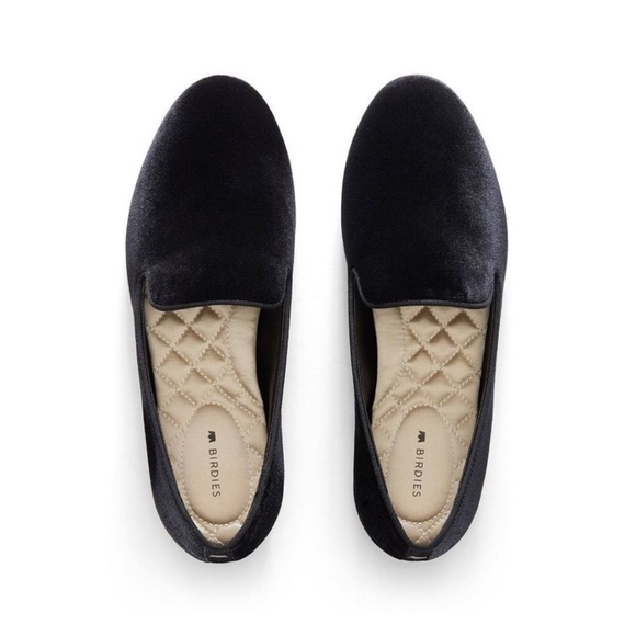 BIRDIES Black Velvet "The Starling" Slip On Casual Flats Loafers Size 7.5 - Picture 1 of 17